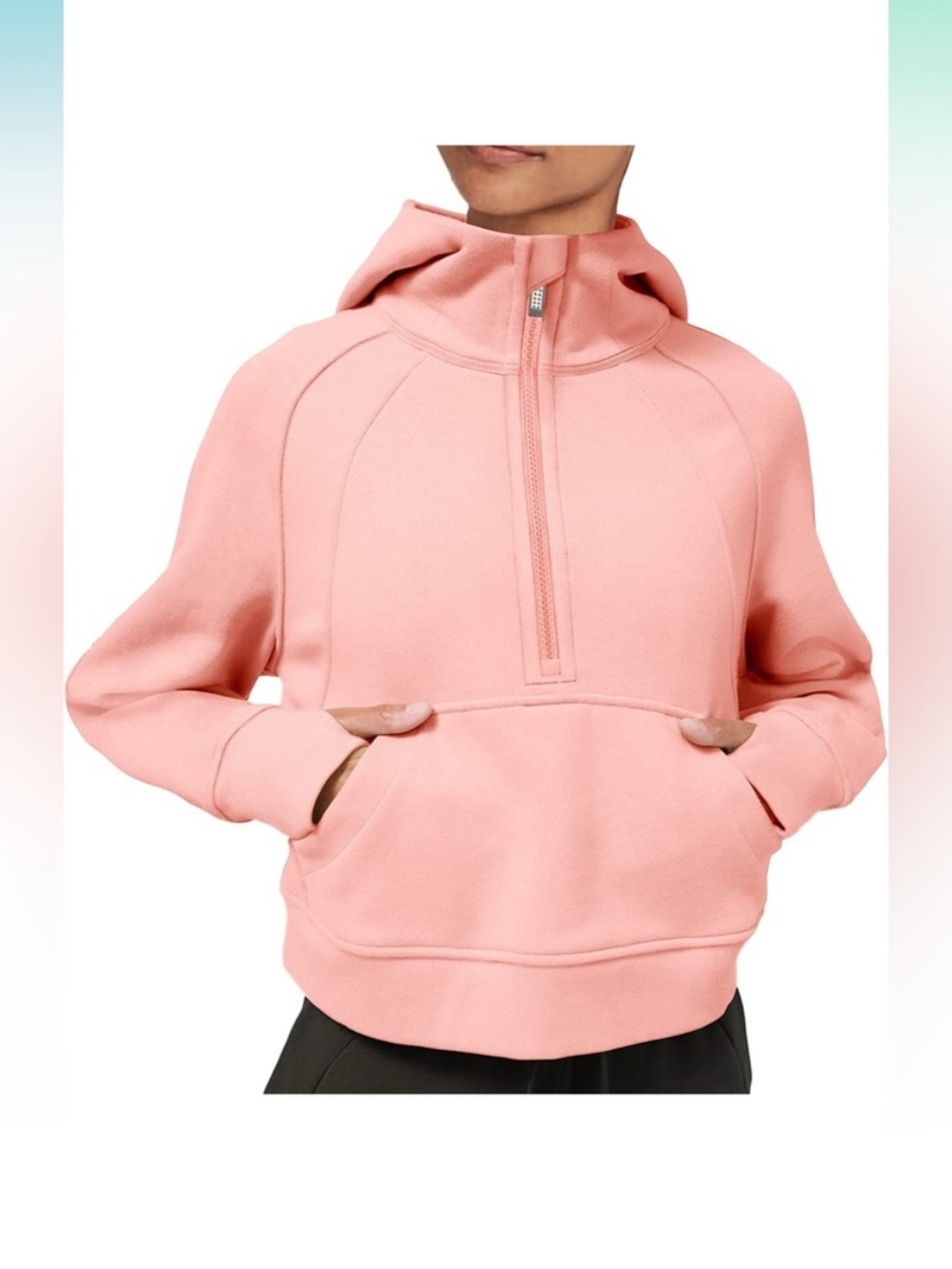 LASLULU Fleece Lined Collar Pullover 1/2 Zipper Sweatshirts Long Sleeve Sweater